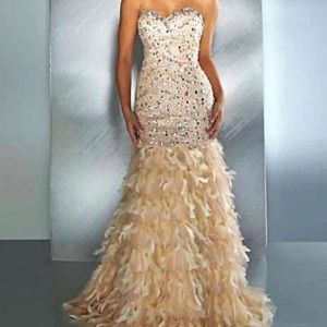 MacDuggal Feather Prom Dress